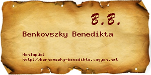 Benkovszky Benedikta névjegykártya